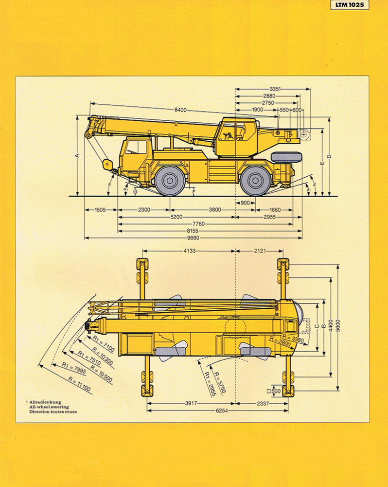 Liebherr LTM 1025 s vysunutým výložníkem